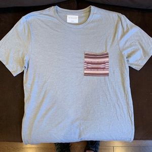 Mens Gray On The Byas Tshirt,  Brown Front Pocket